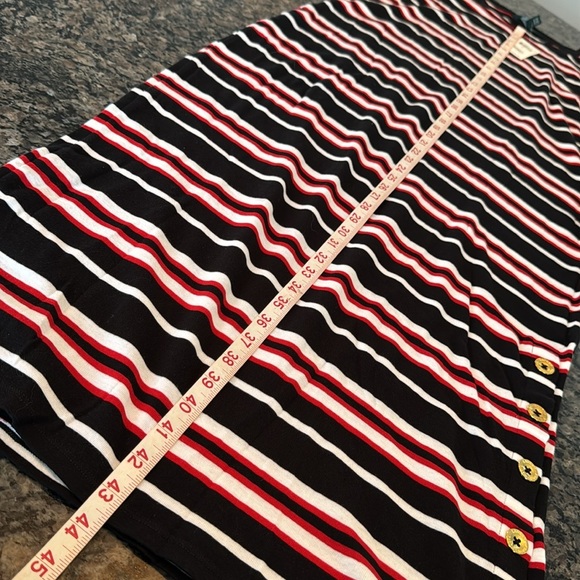 Ralph Lauren Striped Black and Red Women's cotton tshirt Dress NWT L - Picture 12 of 14